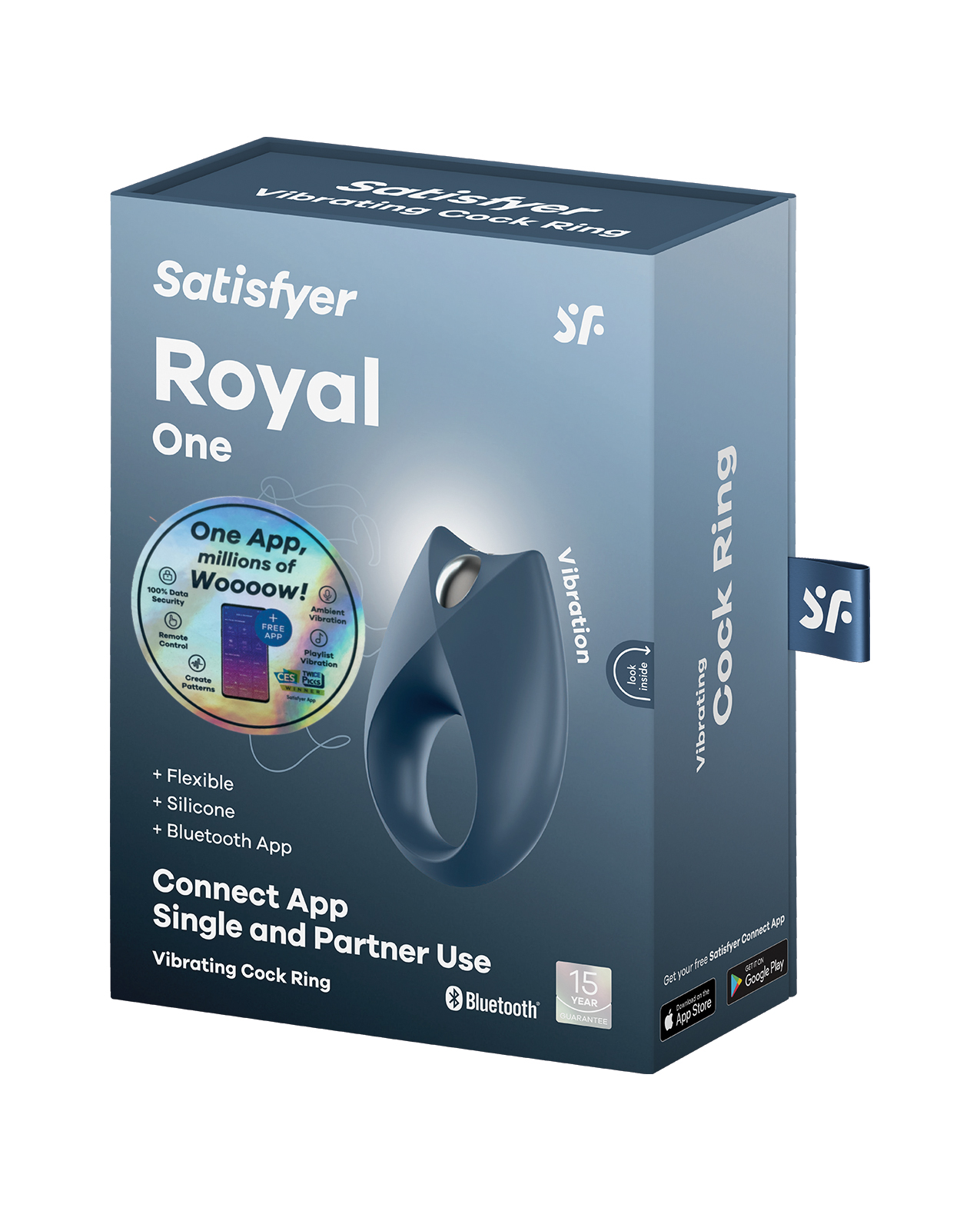 Satisfyer Royal Ring w/App - Blue - Image 5