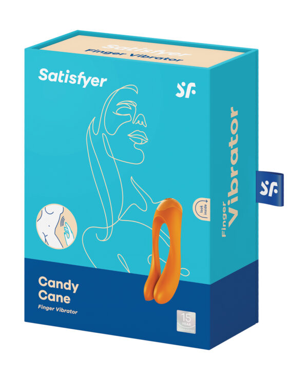 Satisfyer Candy Cane Finger Vibrator - Orange - Image 5