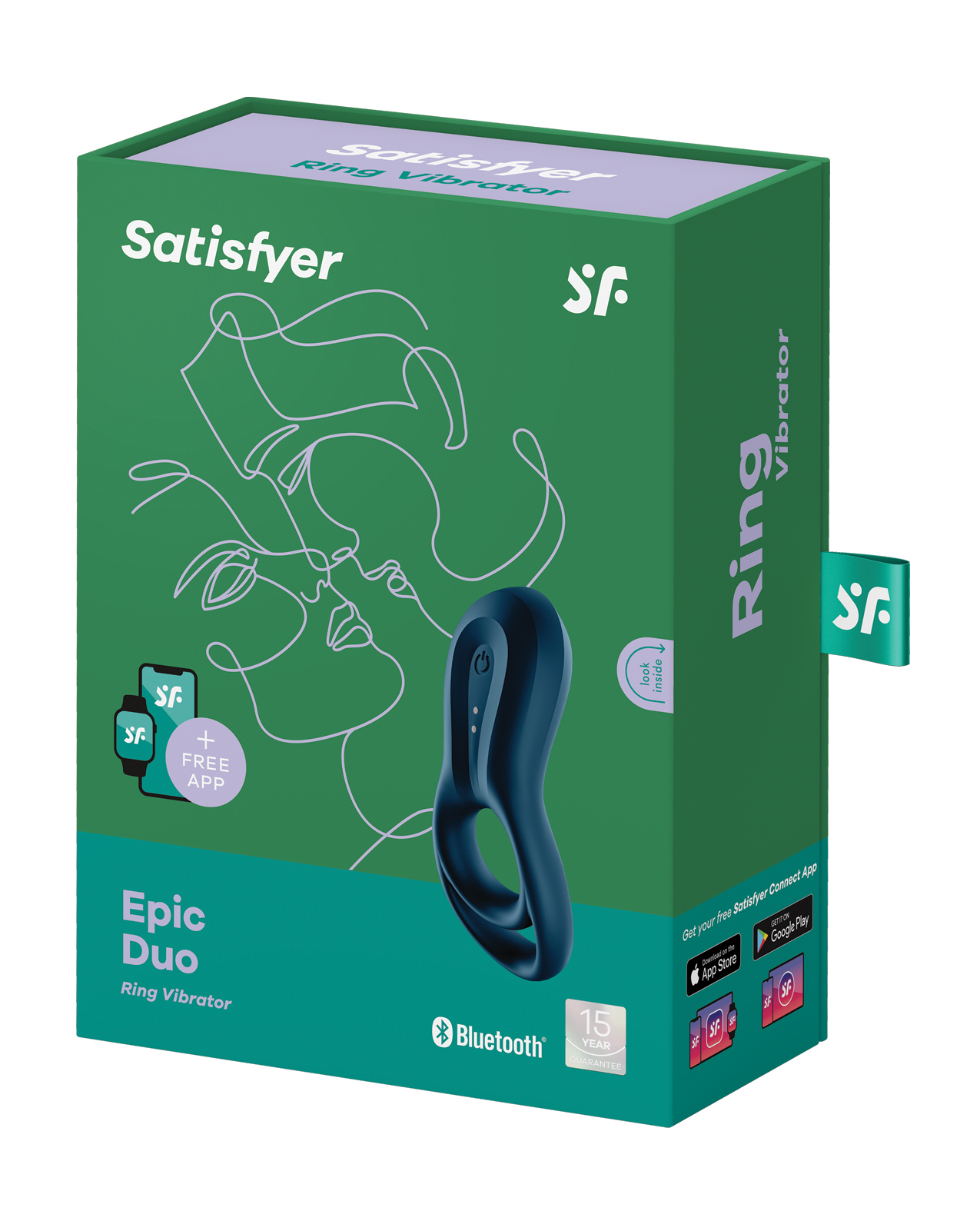 Satisfyer Epic Duo Ring Vibrator - Dark Blue - Image 5