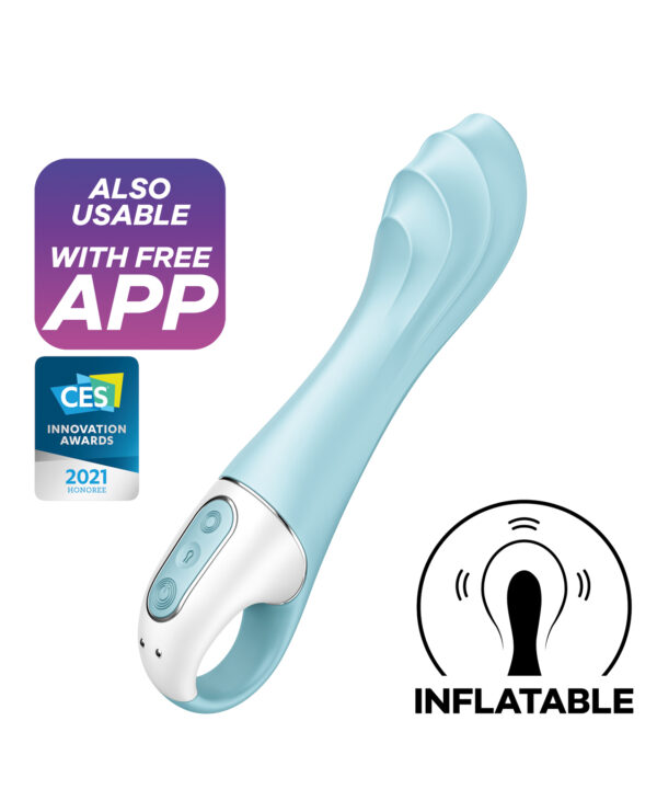 Satisfyer Air Pump Vibrator 5+ - Blue - Image 4