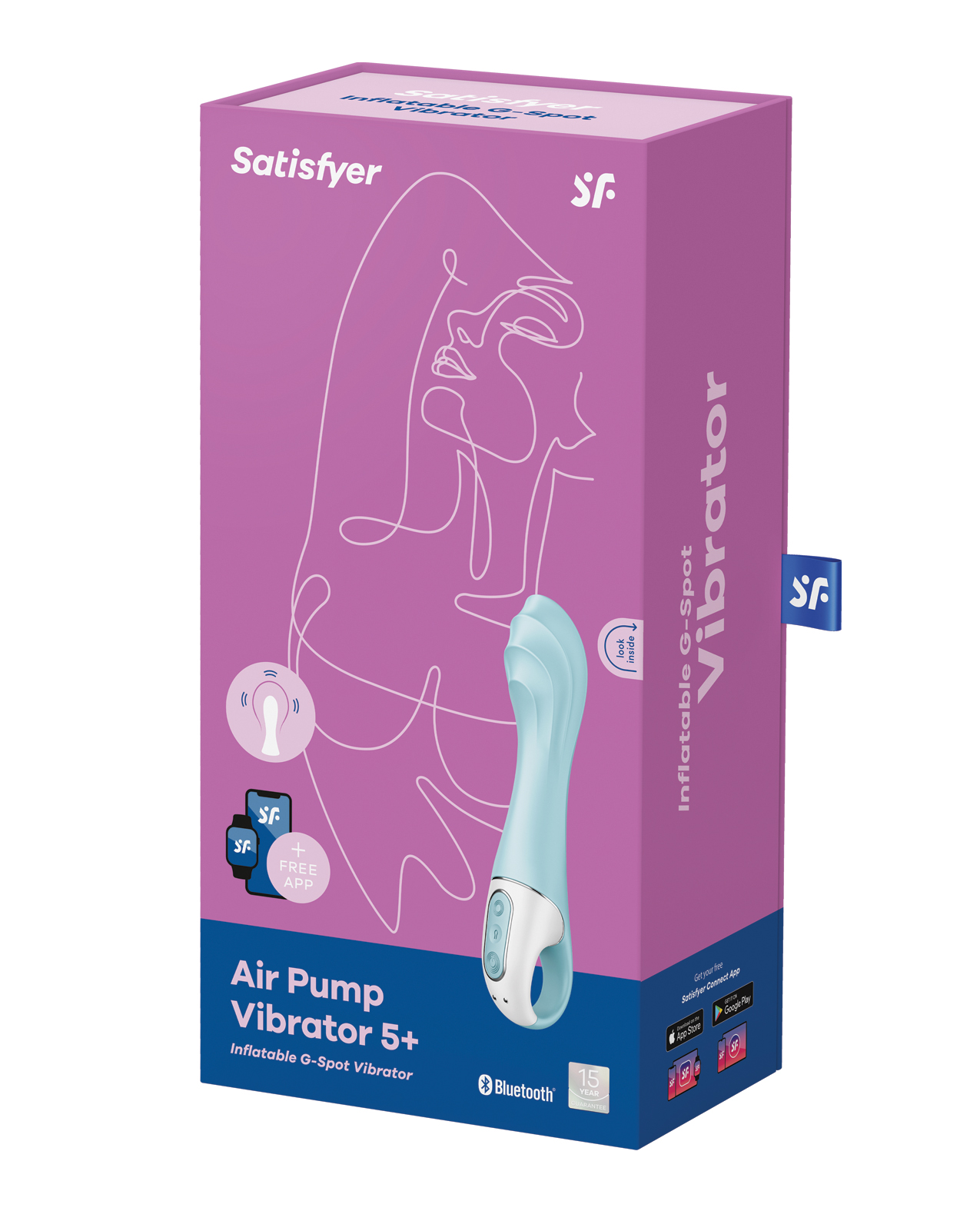 Satisfyer Air Pump Vibrator 5+ - Blue - Image 5