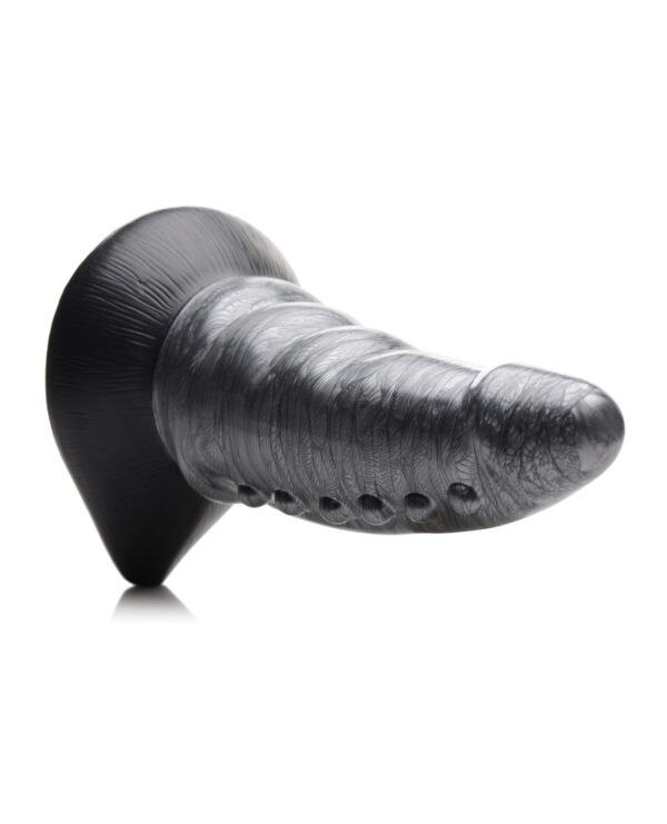 Creature Cocks Beastly Tapered Bumpy Silicone Dildo - Silver/Black - Image 4