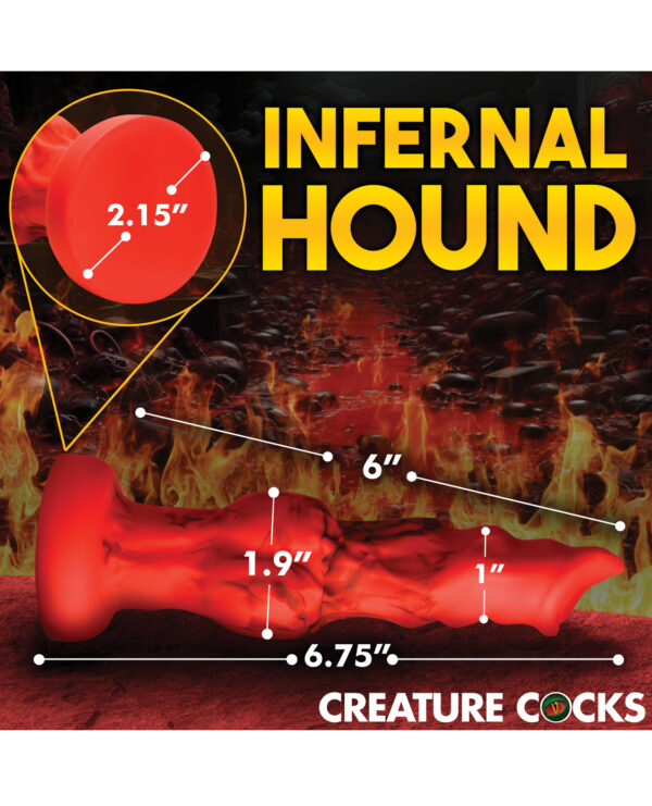Creature Cocks Fire Hound Silicone Dildo - Small Red - Image 5