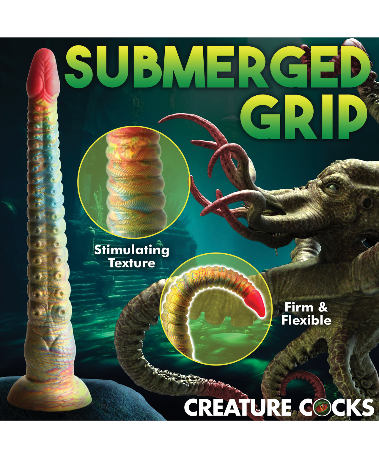Creature Cocks Tentacle Dick Silicone Dildo - Multi Color - Image 5