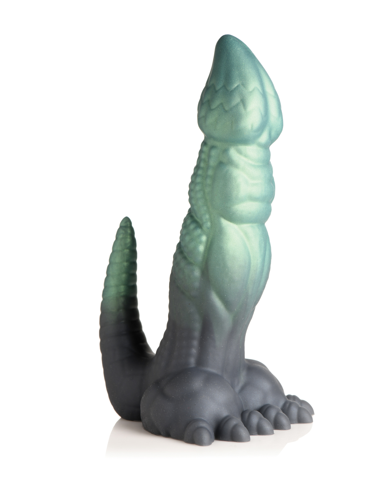 Creature Cocks Dickosaur Dinosaur Silicone Dildo - Black/Teal - Image 2
