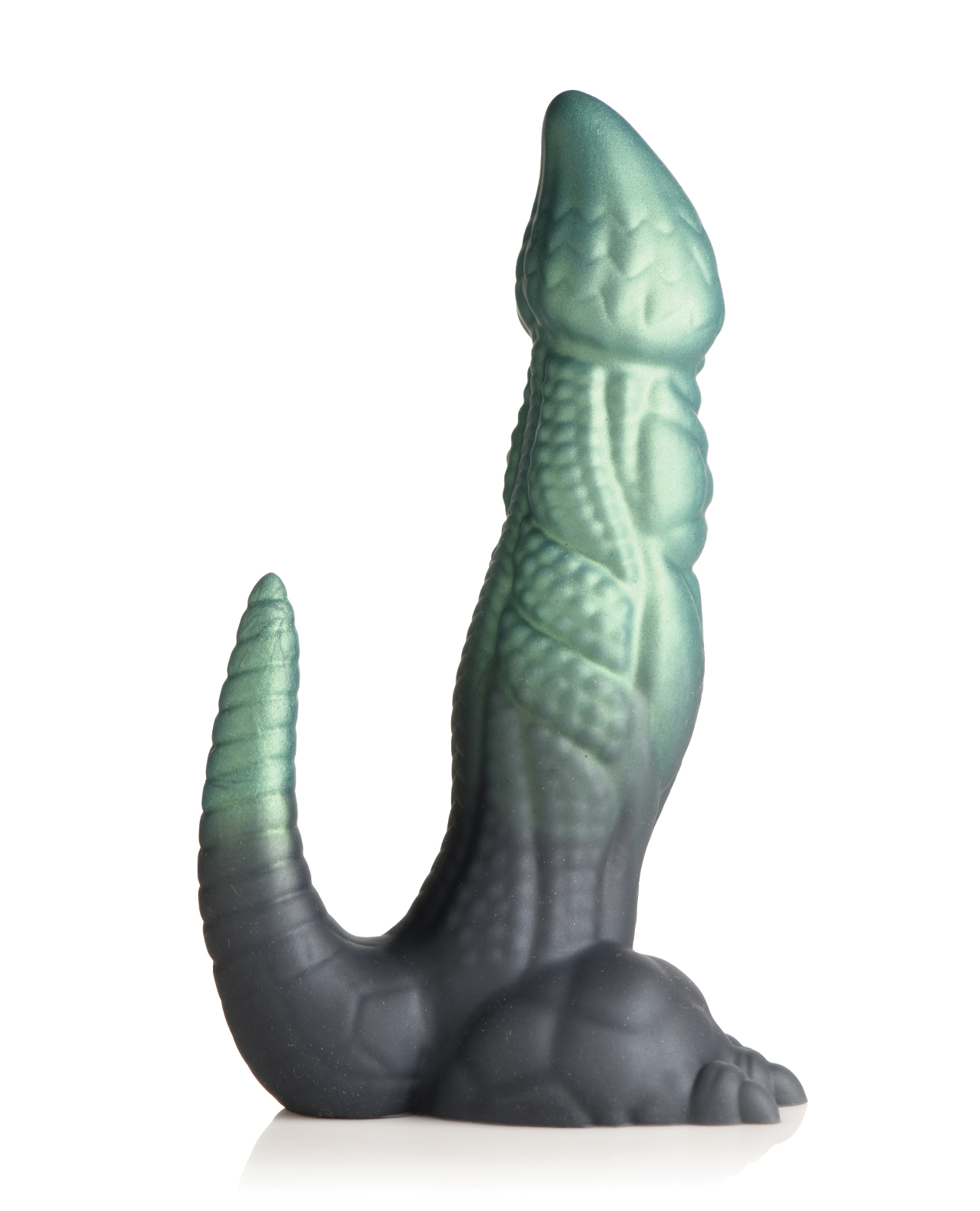 Creature Cocks Dickosaur Dinosaur Silicone Dildo - Black/Teal - Image 3