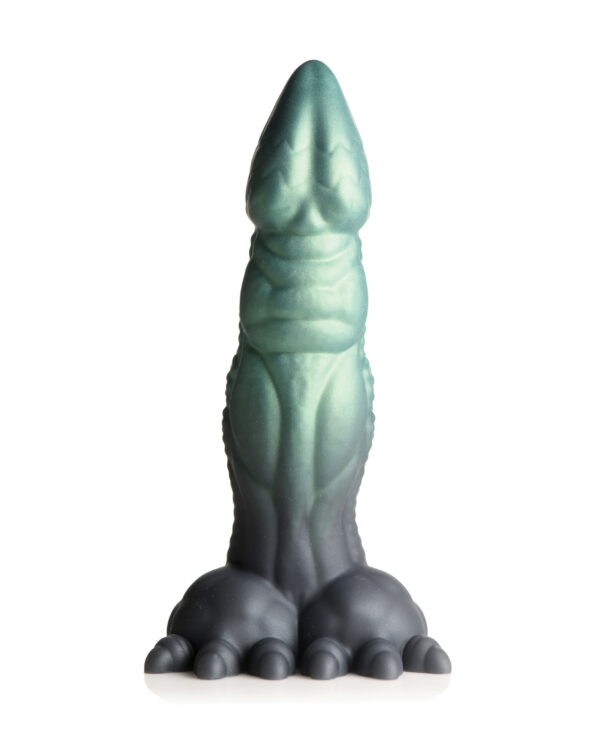 Creature Cocks Dickosaur Dinosaur Silicone Dildo - Black/Teal - Image 4