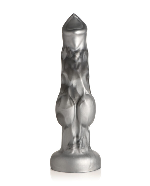 Creature Cocks Night Prowler Silicone Dildo - Medium Black/Silver - Image 2
