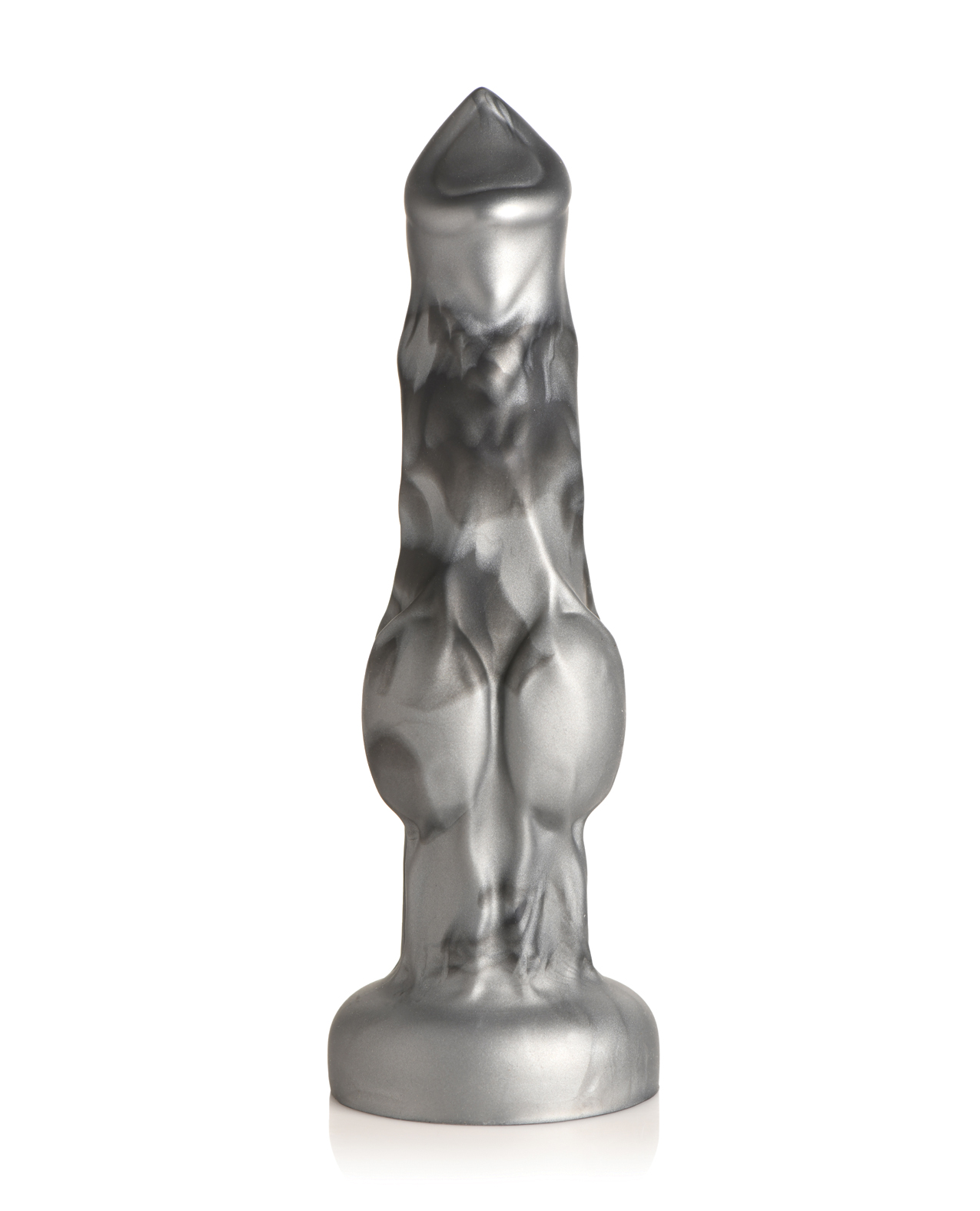 Creature Cocks Night Prowler Silicone Dildo - Medium Black/Silver - Image 2