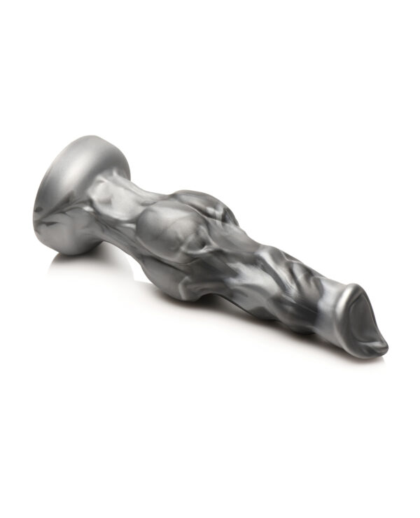 Creature Cocks Night Prowler Silicone Dildo - Large Black/Silver - Image 4