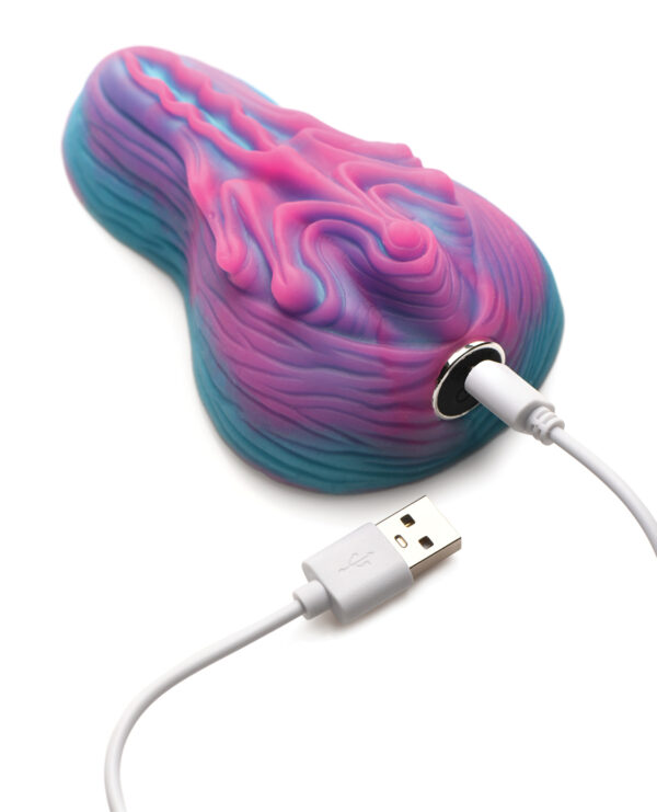Creature Cocks Vulvaron Vibrating Silicone Grinder w/Remote Control - Pink/Teal/Purple - Image 5