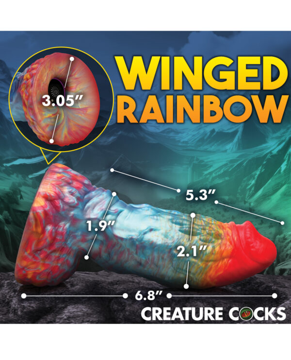 Creature Cocks Rainbow Phoenix Vibrating Dildo w/Remote Control - Rainbow - Image 4