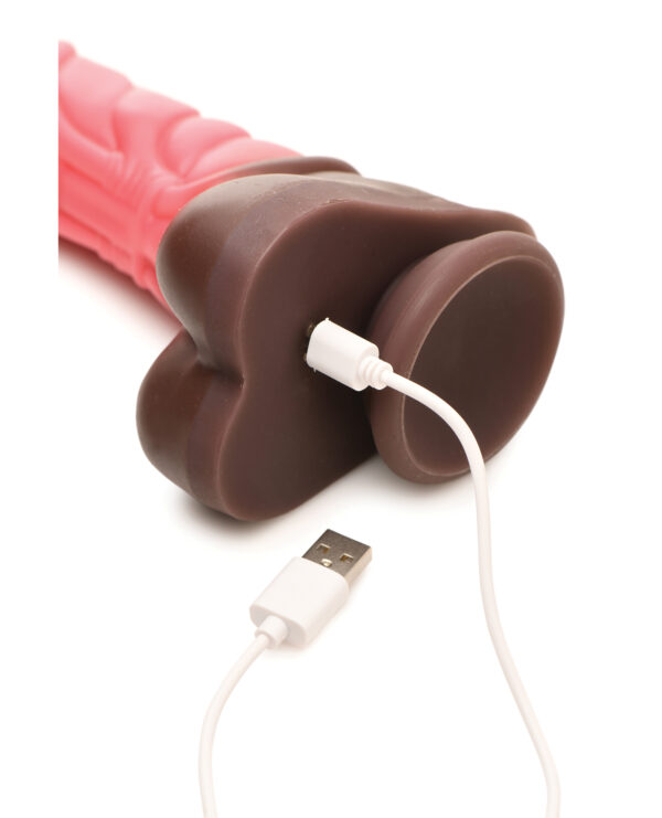 Creature Cocks Deluxe Centaur Thrusting & Vibrating Silicone Dildo w/Remote Control - Peach/Brown - Image 4