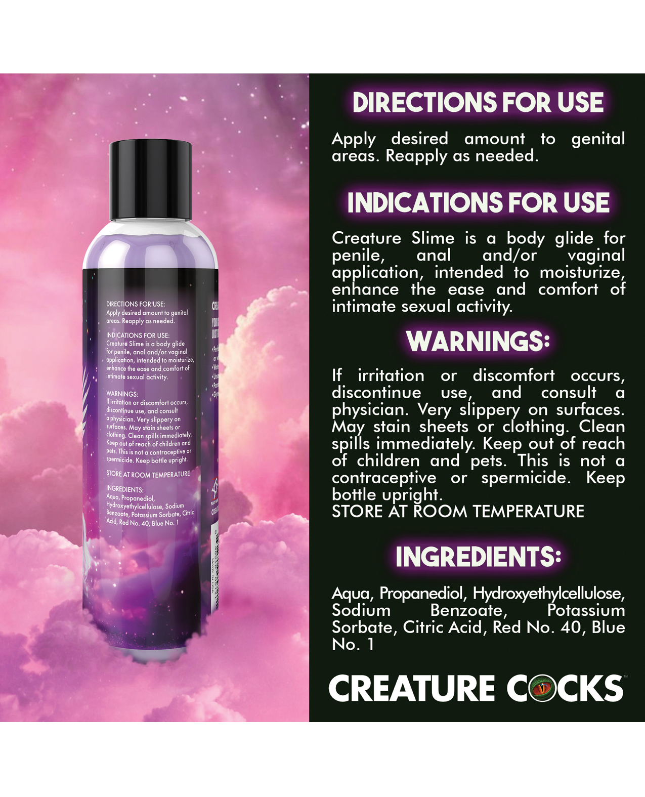 Creature Cocks - Creature Slime Purple Slime Water-Based Lubricant 8 oz - Image 4