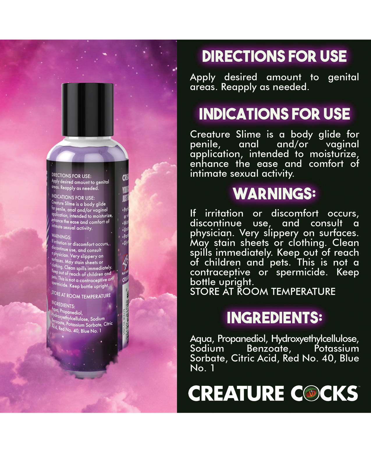Creature Cocks - Creature Slime Purple Slime Water-Based Lubricant 4 oz - Image 3