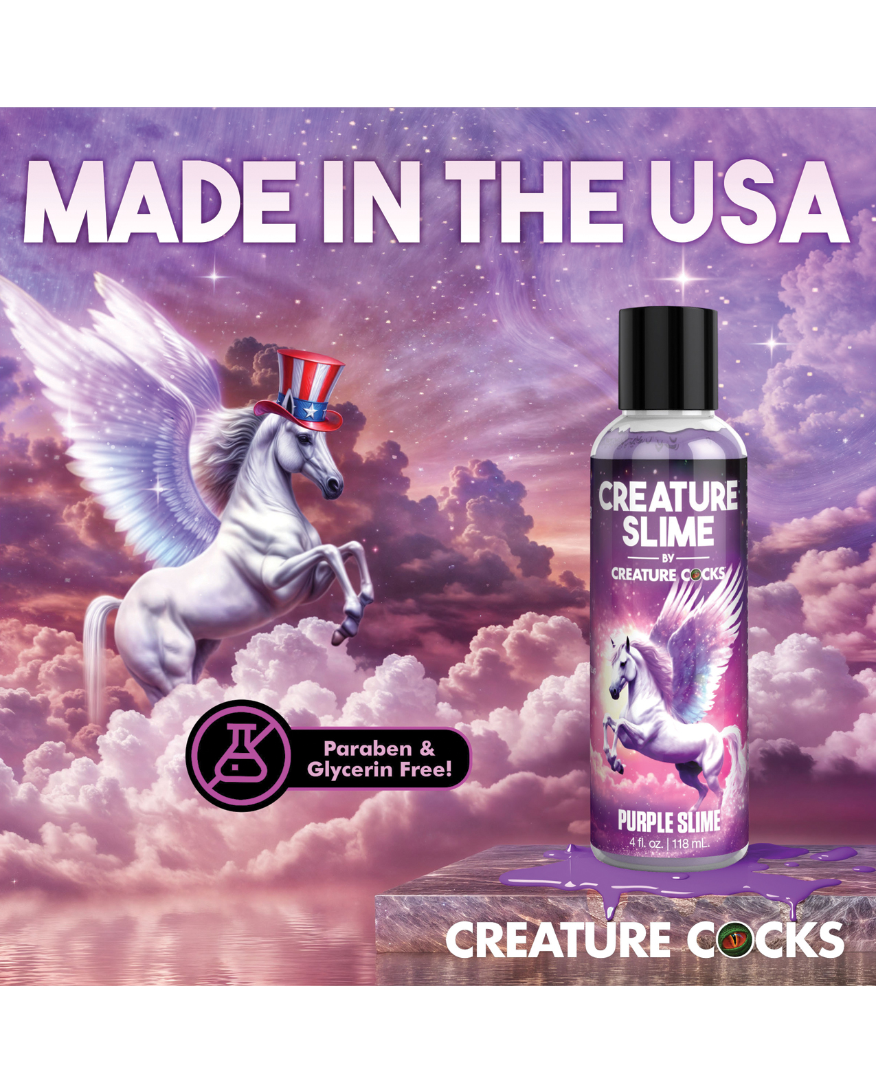 Creature Cocks - Creature Slime Purple Slime Water-Based Lubricant 4 oz - Image 4