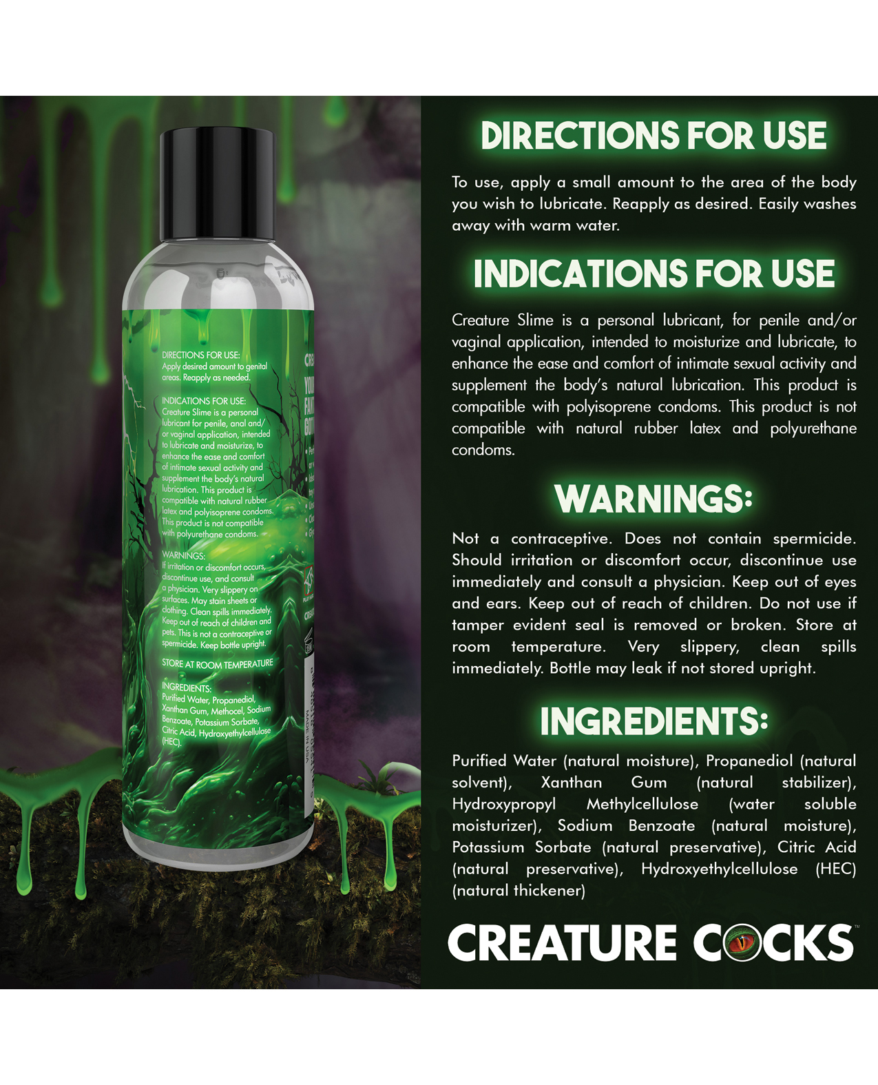 Creature Cocks - Creature Slime Water-Based Lubricant - 8 oz - Image 3