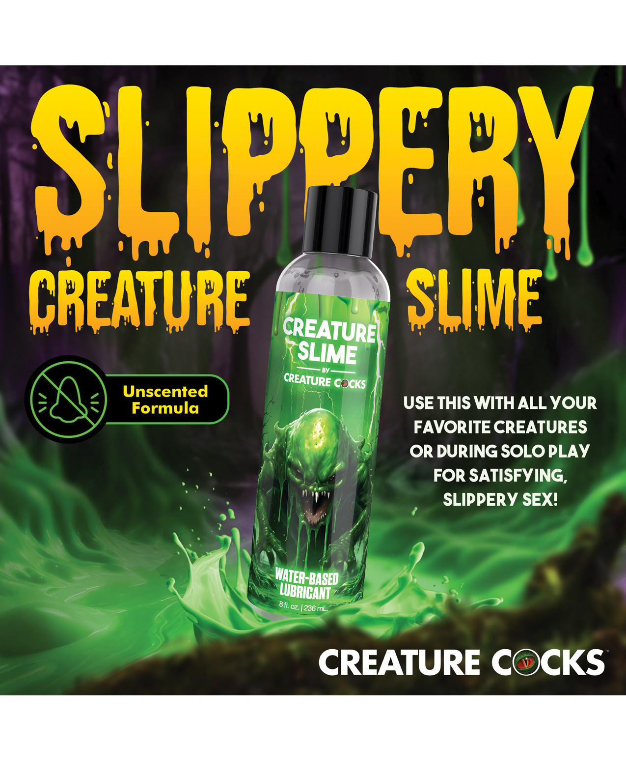 Creature Cocks - Creature Slime Water-Based Lubricant - 8 oz - Image 4