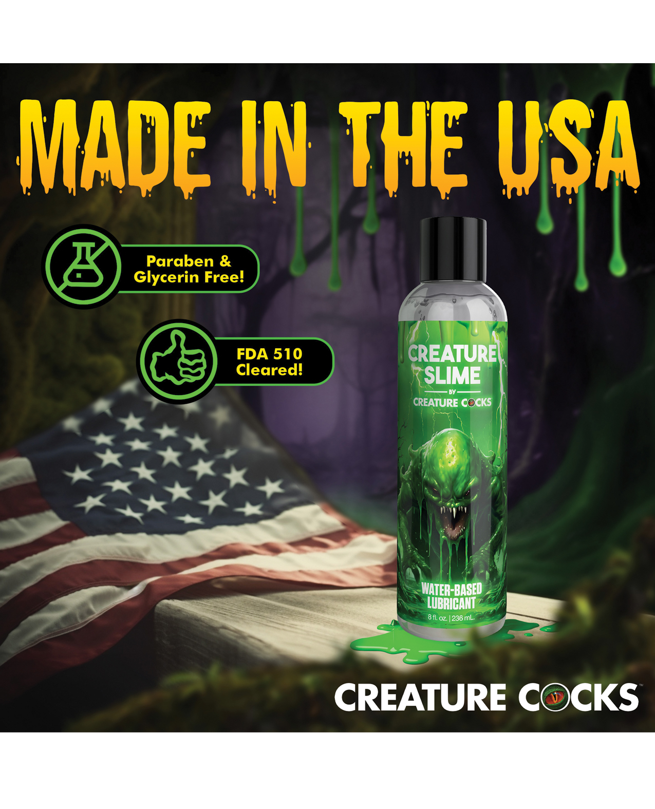 Creature Cocks - Creature Slime Water-Based Lubricant - 8 oz - Image 5