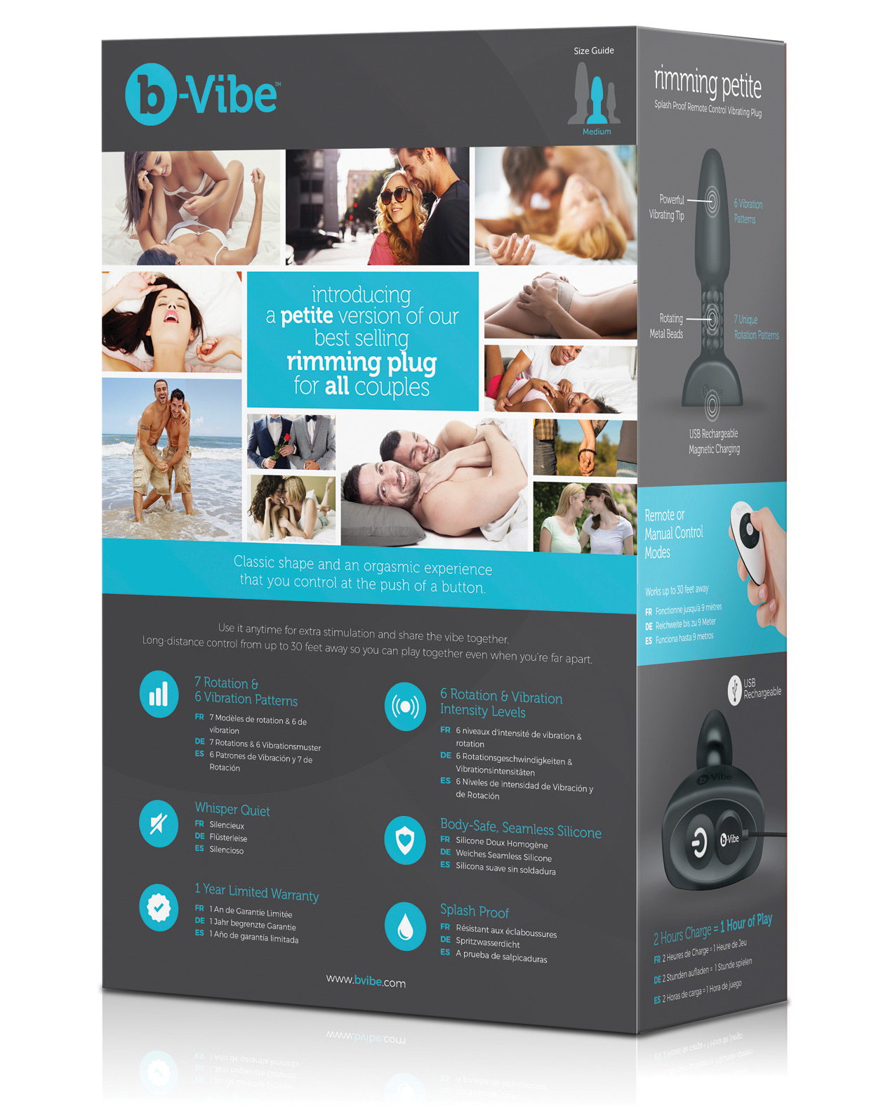 b-Vibe Petite Rimming Plug - Black - Image 2