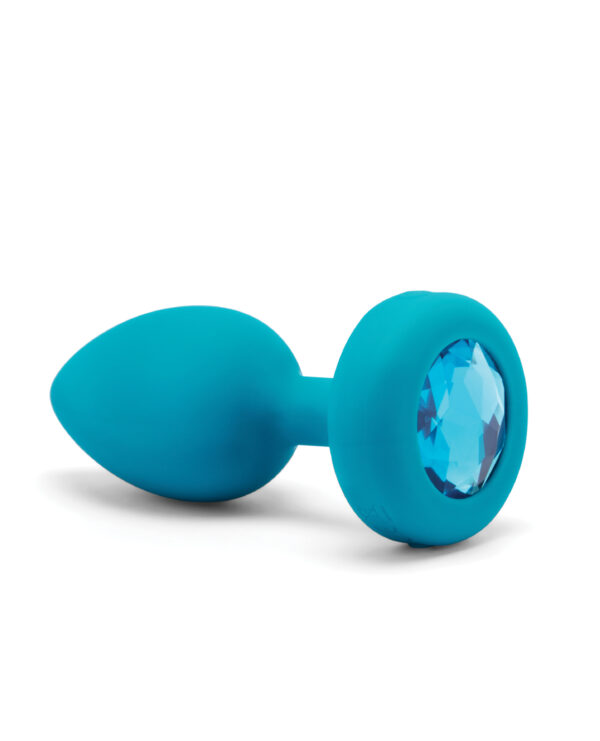 b-Vibe Remote Control Vibrating Jewel Plug (S/M) - Teal - Image 4