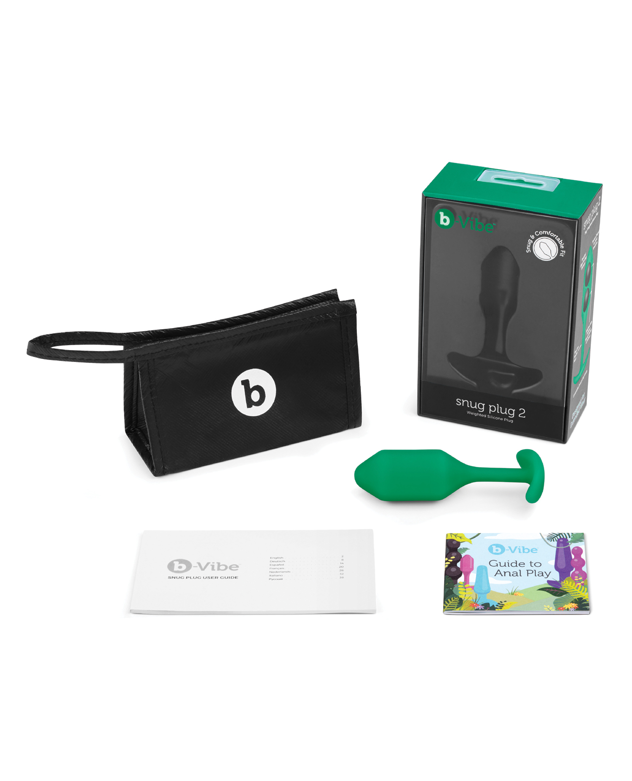 b-Vibe Weighted Snug Plug 2 - 114 g Green - Image 5