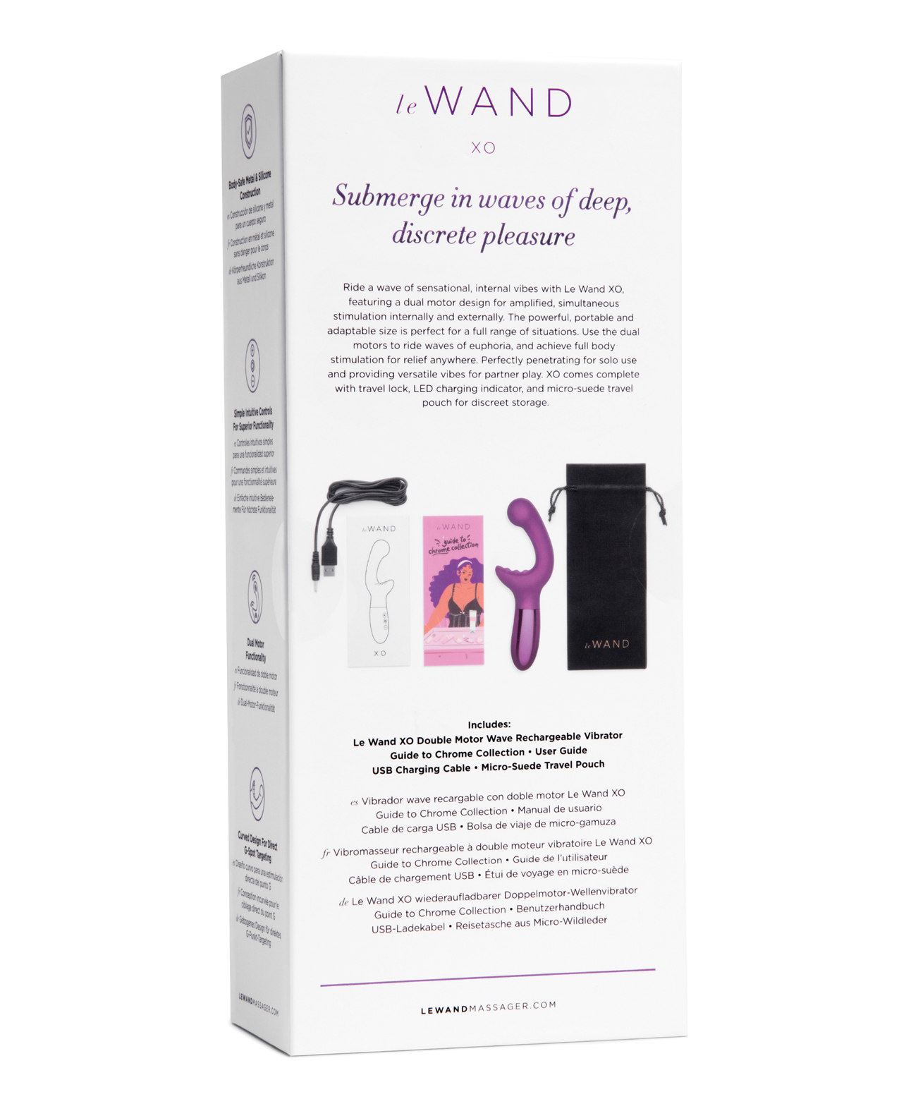 Le Wand XO Double Motor Wave Rechargeable Vibrator - Cherry - Image 2