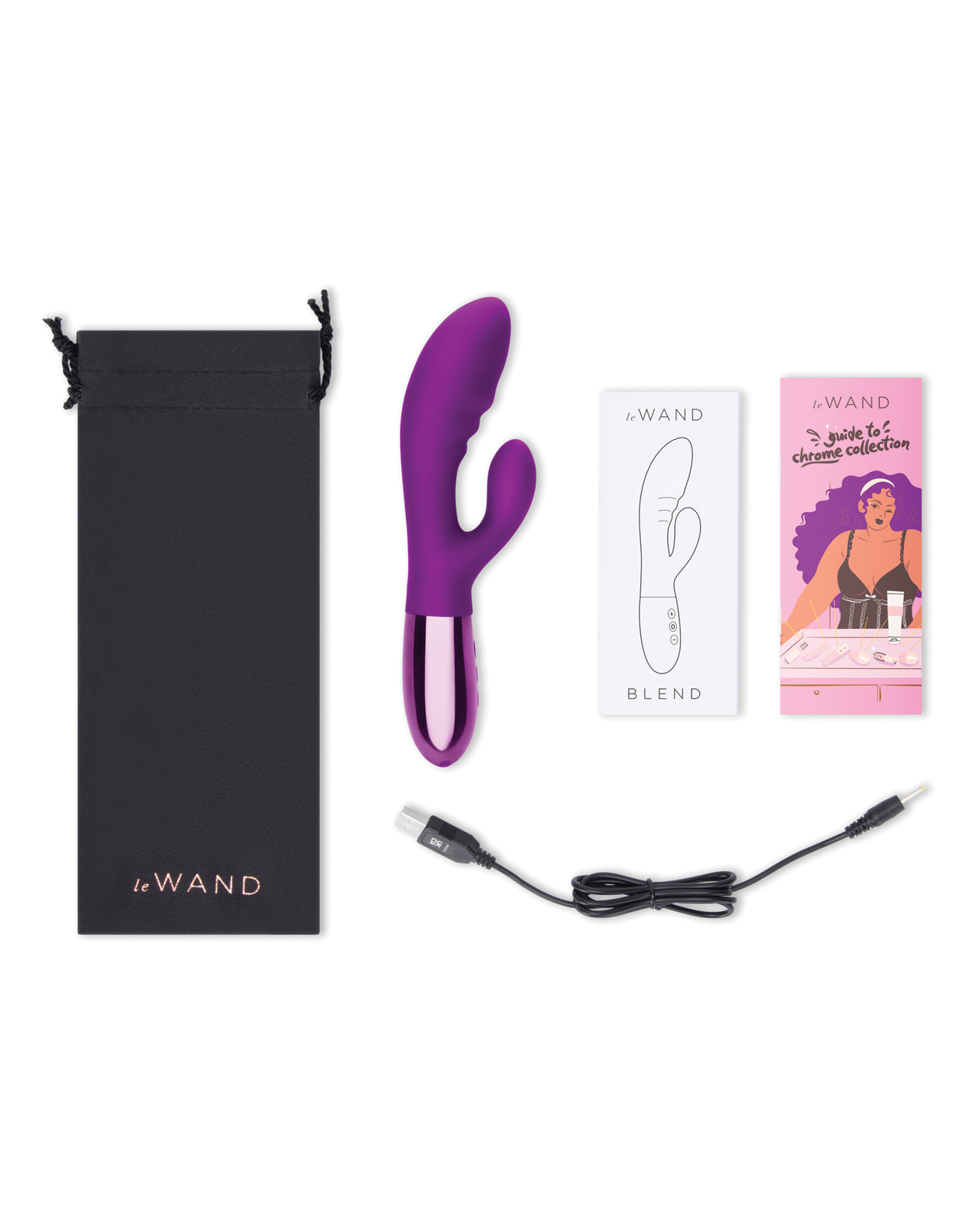 Le Wand BLEND Double Motor Rabbit Rechargeable Vibrator - Cherry - Image 5