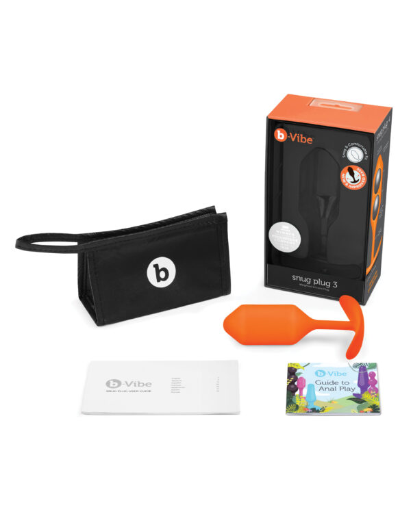 b-Vibe Weighted Snug Plug 3 - 180 g Orange - Image 5