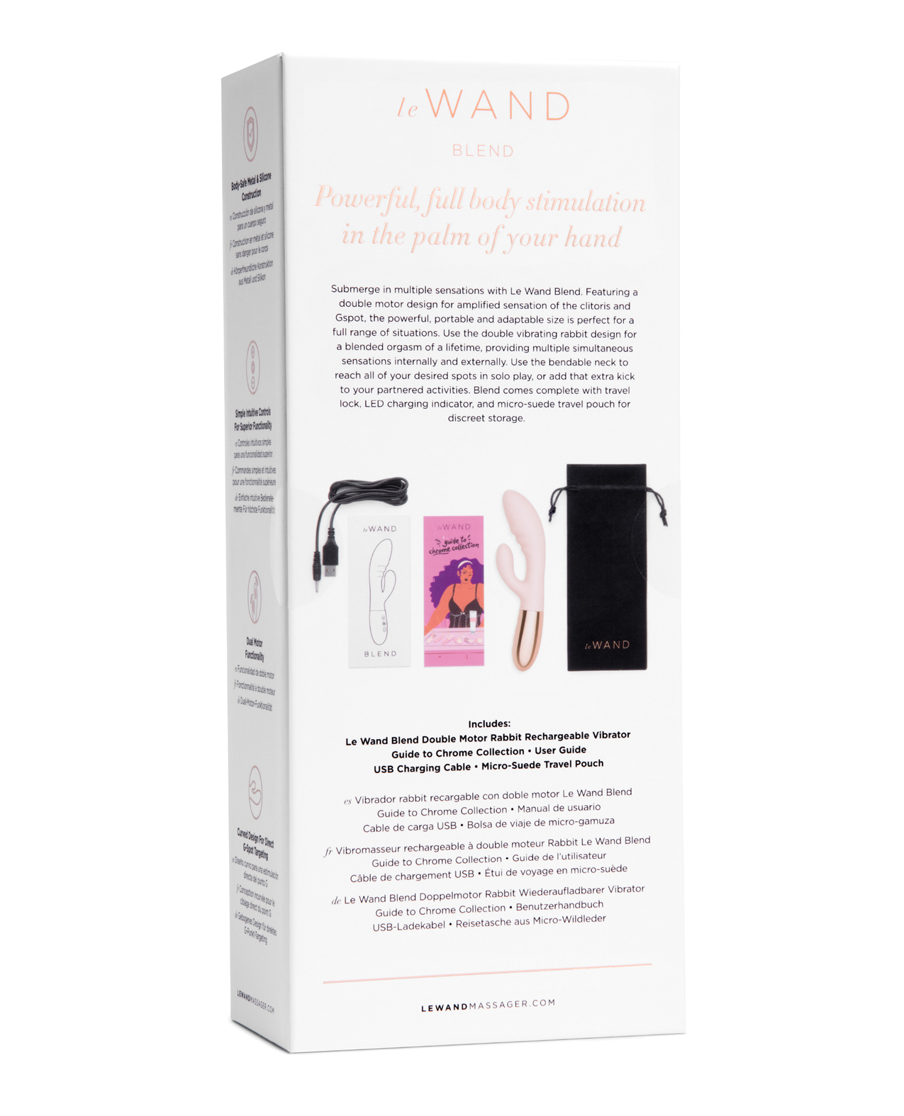 Le Wand BLEND Double Motor Rabbit Rechargeable Vibrator - Rose Gold - Image 2