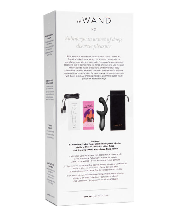 Le Wand XO Double Motor Wave Rechargeable Vibrator - Black - Image 2