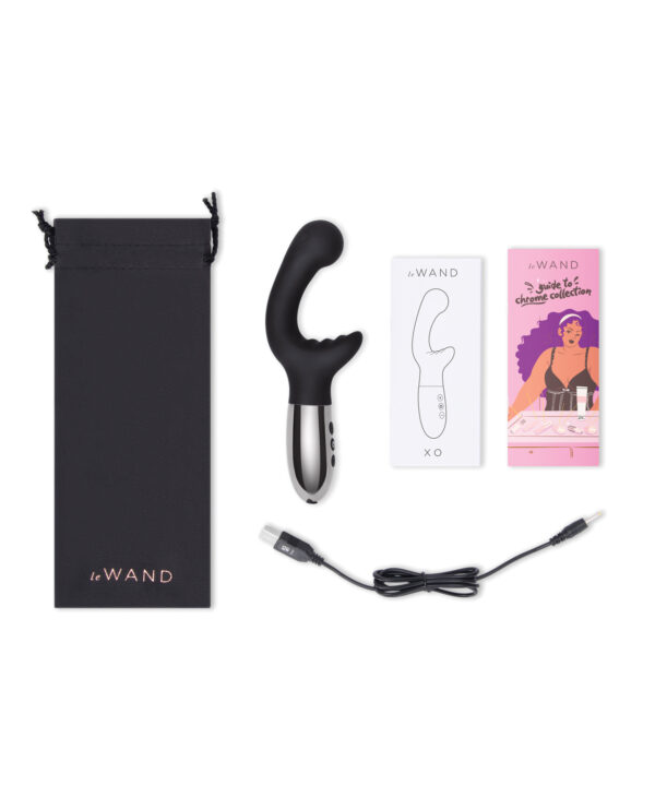 Le Wand XO Double Motor Wave Rechargeable Vibrator - Black - Image 5