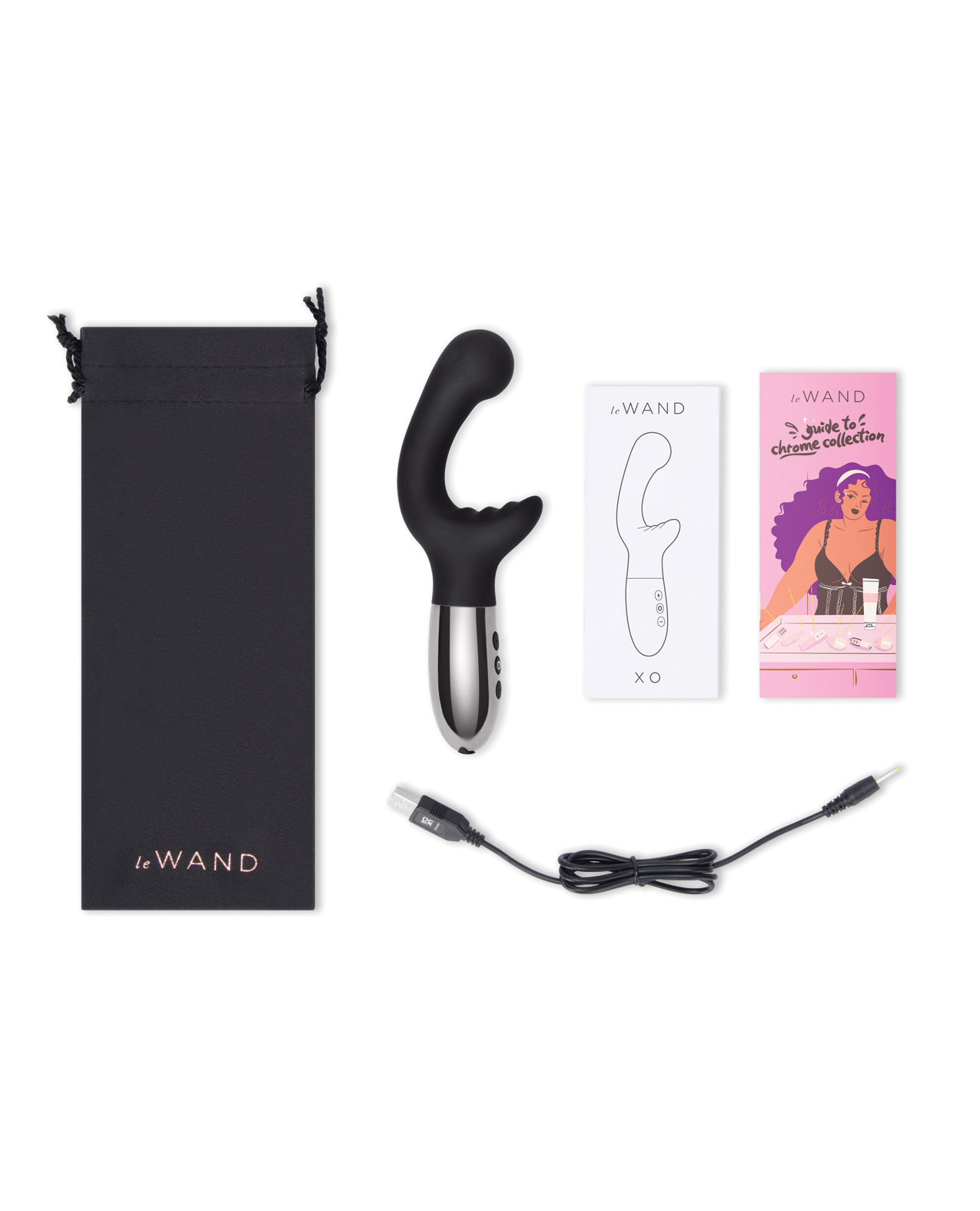 Le Wand XO Double Motor Wave Rechargeable Vibrator - Black - Image 5