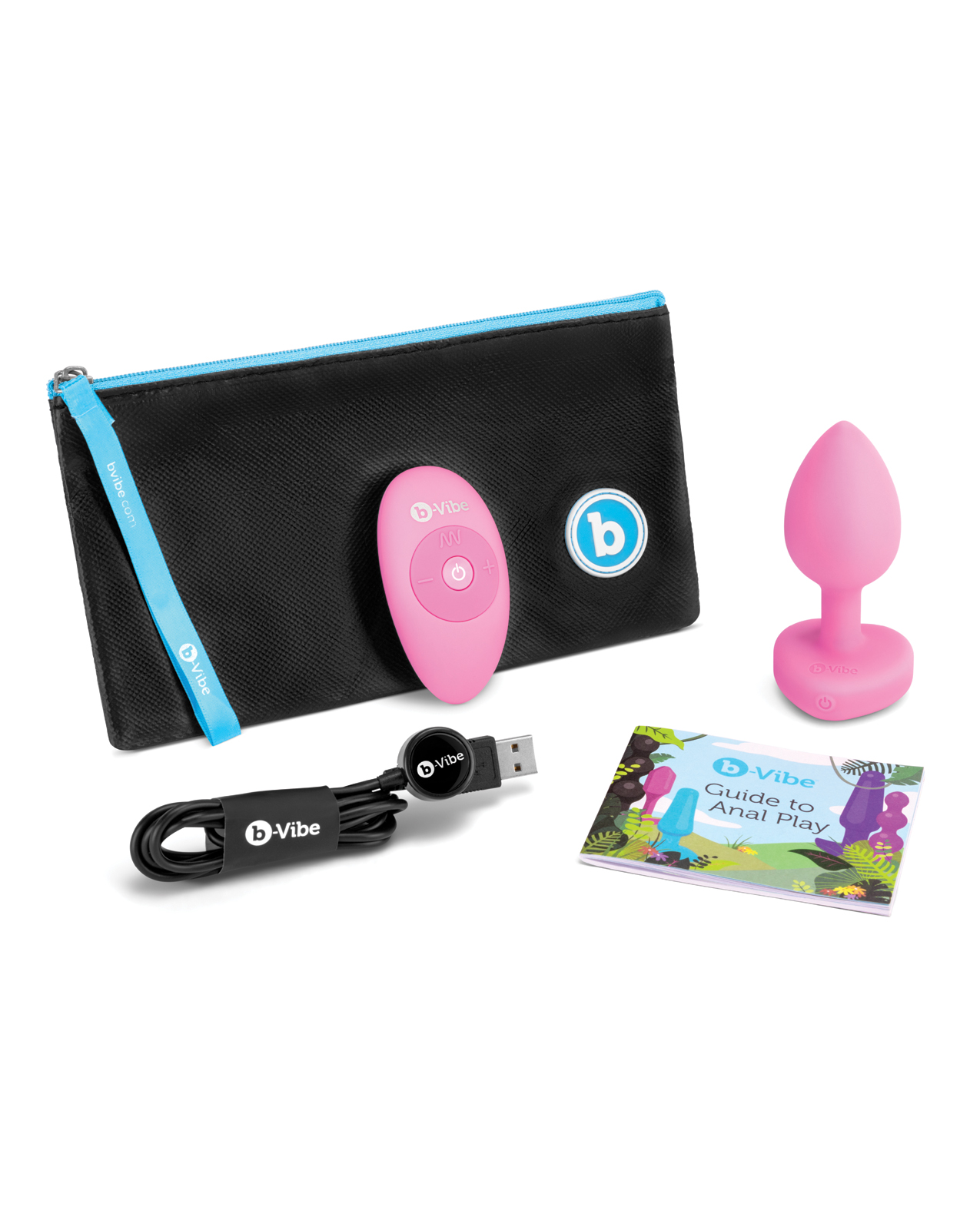 b-Vibe Vibrating Heart Plug S/M - Pink - Image 5