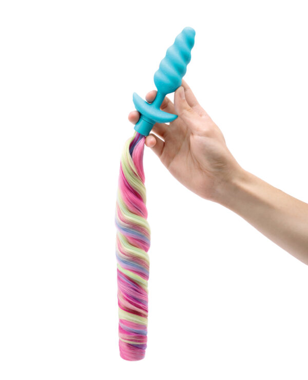 b-Vibe Unicorn Tail Vibrating Butt Plug - Special Edition - Image 4