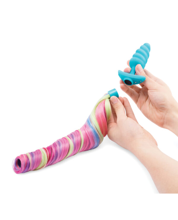 b-Vibe Unicorn Tail Vibrating Butt Plug - Special Edition - Image 5