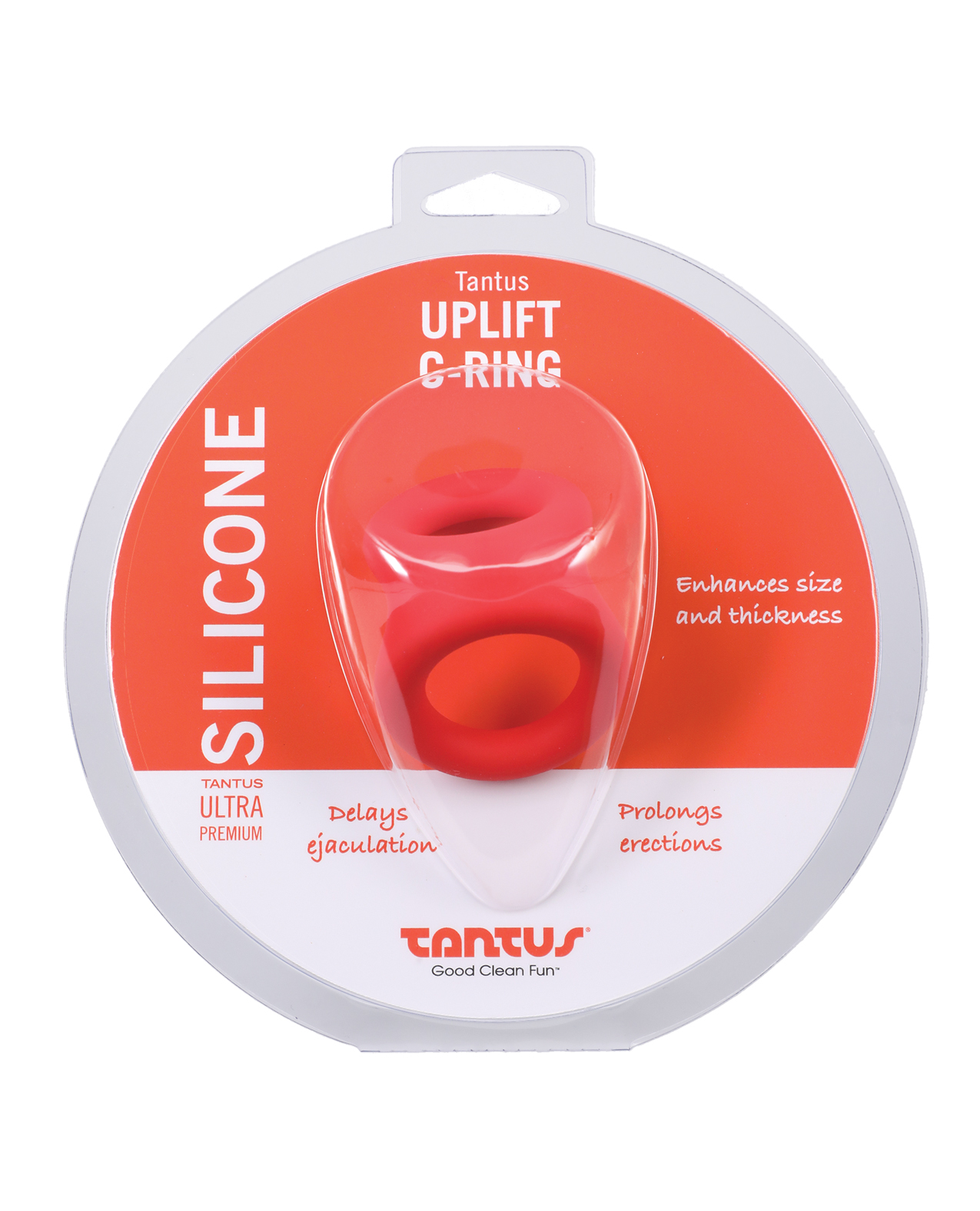 Tantus Uplift Silicone C Ring - Crimson - Image 5