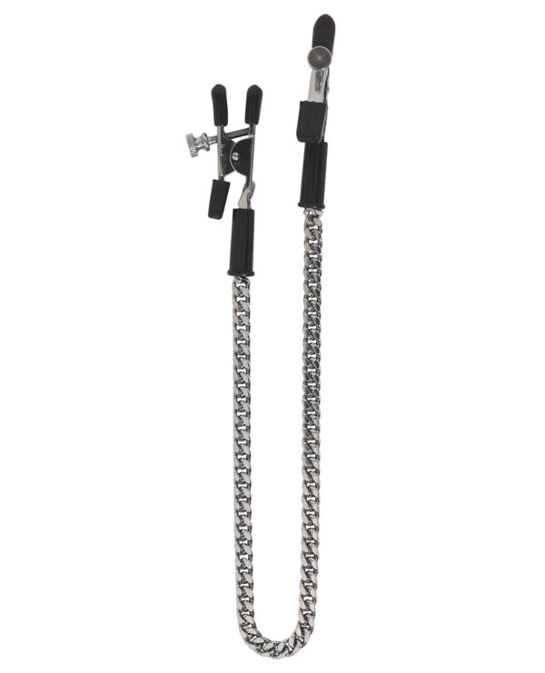 Spartacus Adjustable Alligator Nipple Clamps w/Silver Chain - Image 2