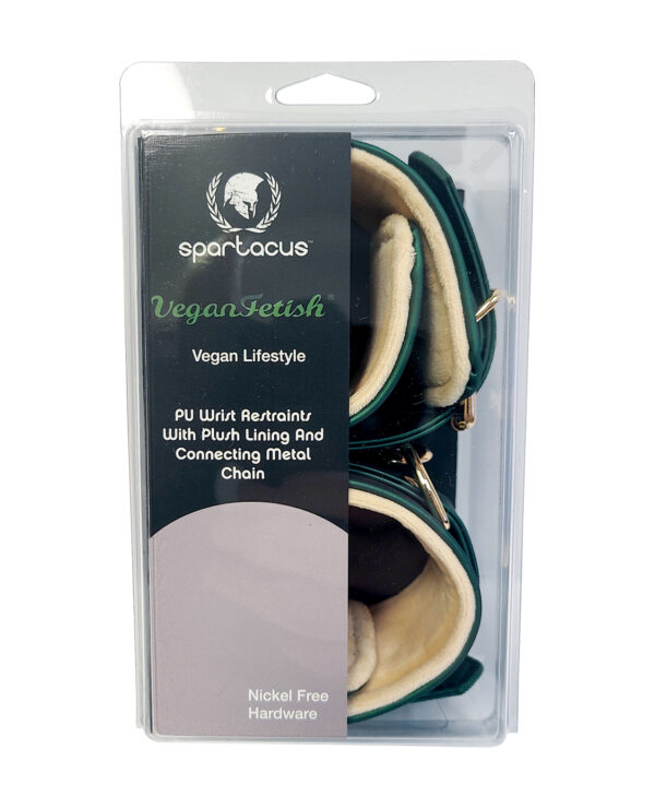 Spartacus PU Wrist Cuffs w/Plush Lining - Green - Image 2