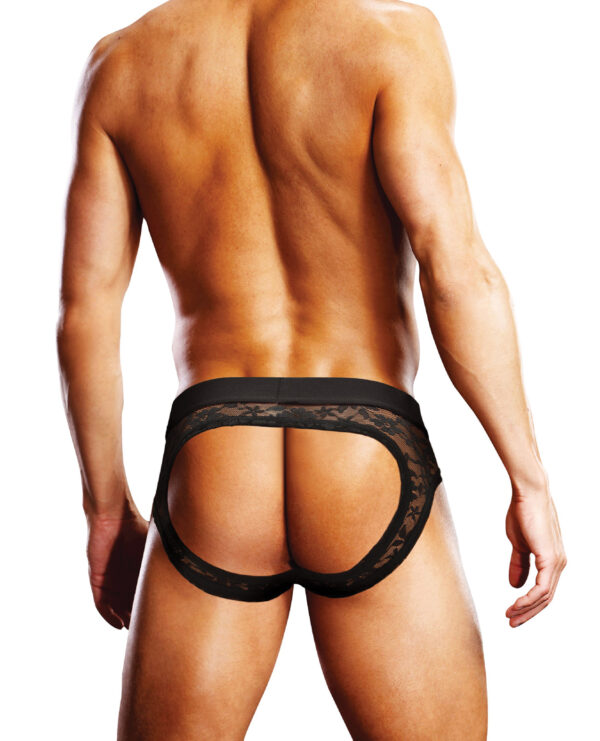 Prowler Lace Open Back Brief - Black XL - Image 2