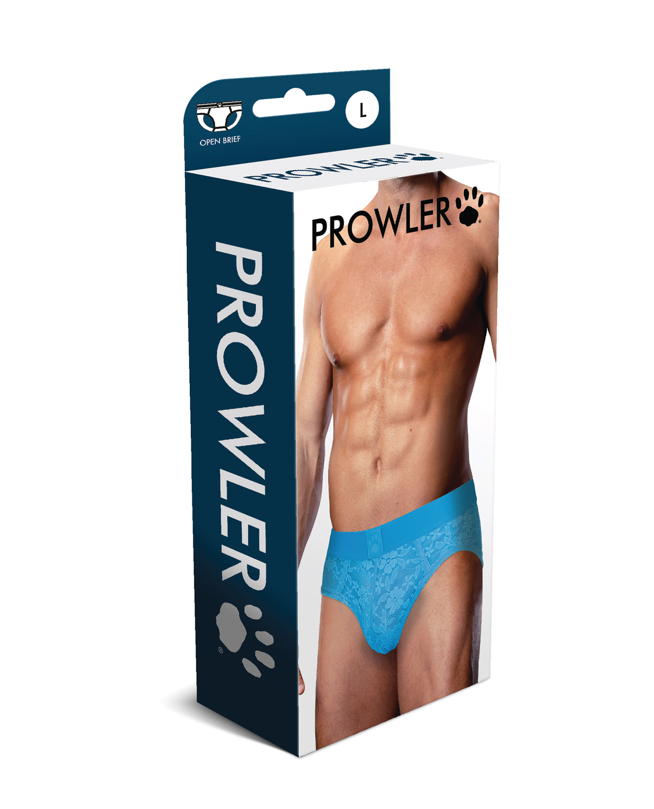 Prowler Lace Open Back Brief - Blue LG - Image 3