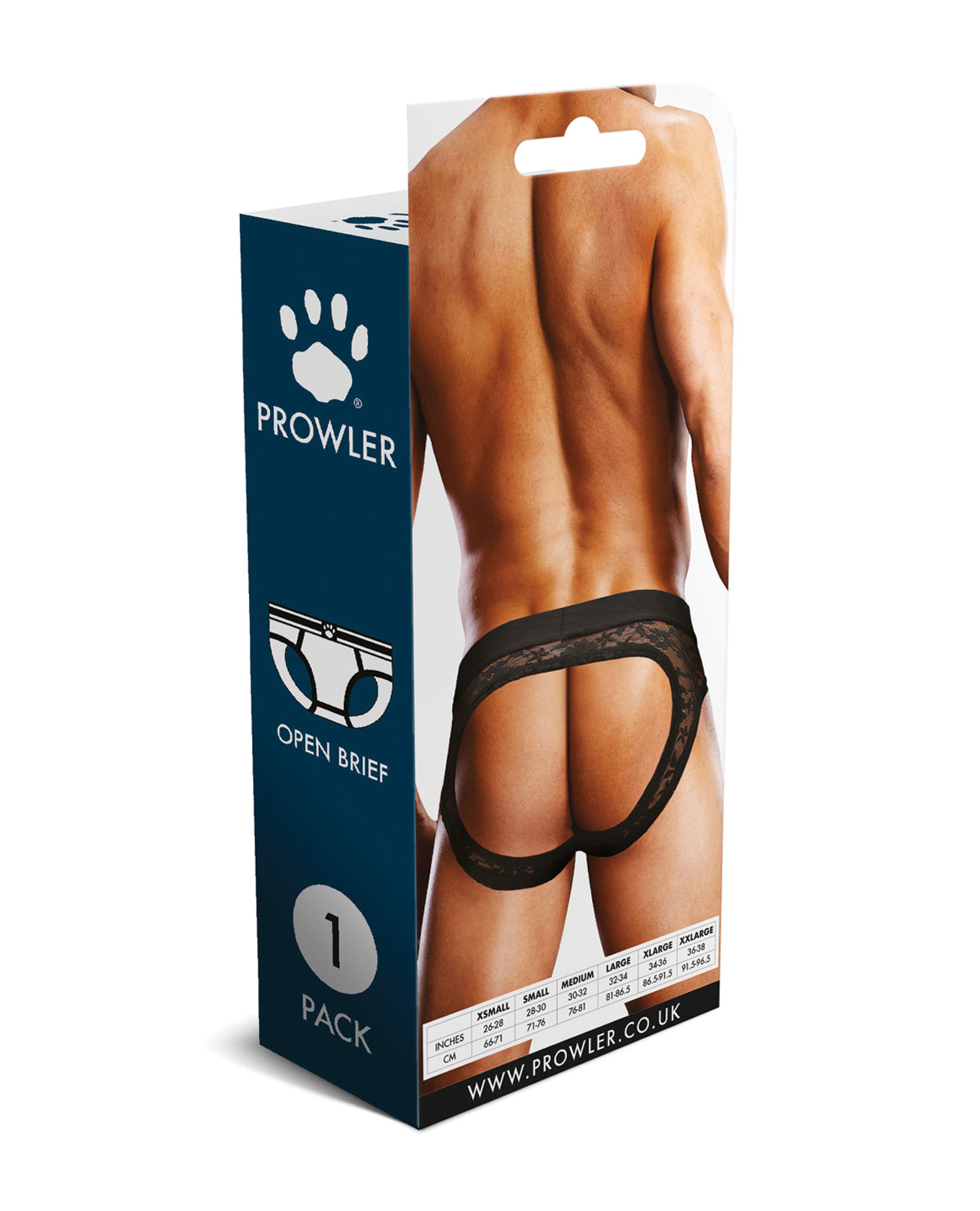 Prowler Lace Open Back Brief - Black LG - Image 4