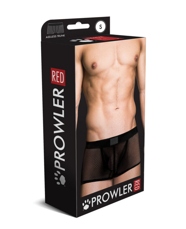 Prowler RED Fishnet Ass-less Trunk - Black SM - Image 3