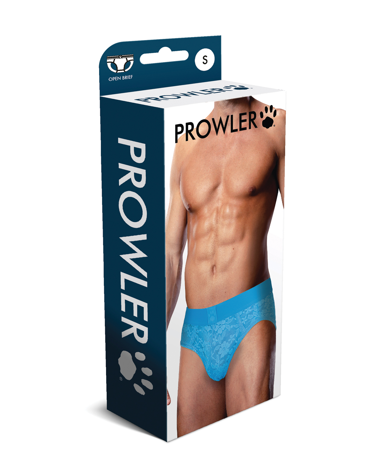 Prowler Lace Open Back Brief - Blue SM - Image 3