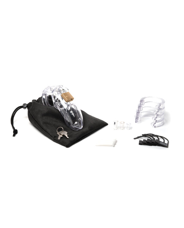 CB-6000 3 1/4" Cock Cage & Lock Set - Clear - Image 4