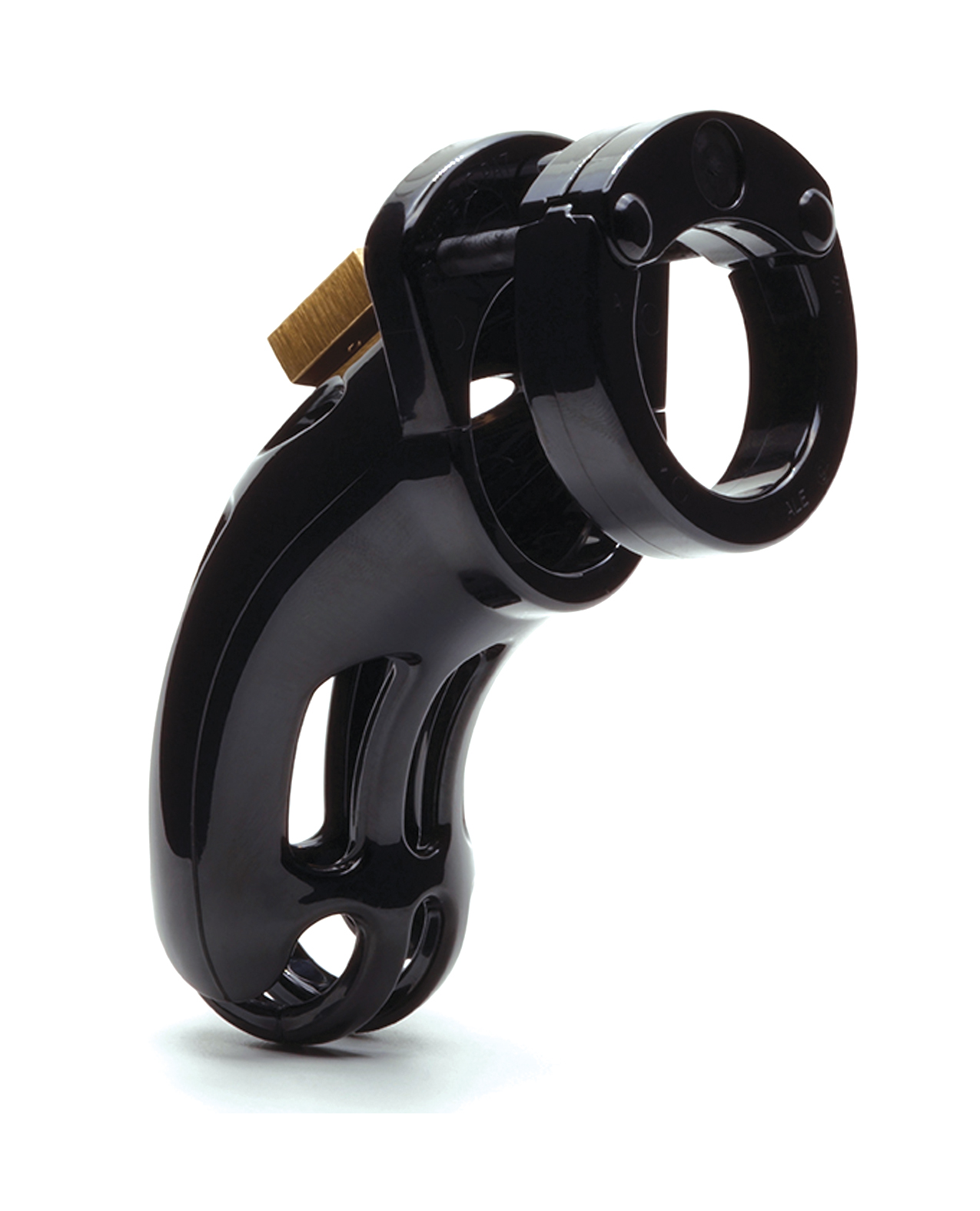 The Curve 3 3/4" Curved Cock Cage & Lock Set - Black - Image 2