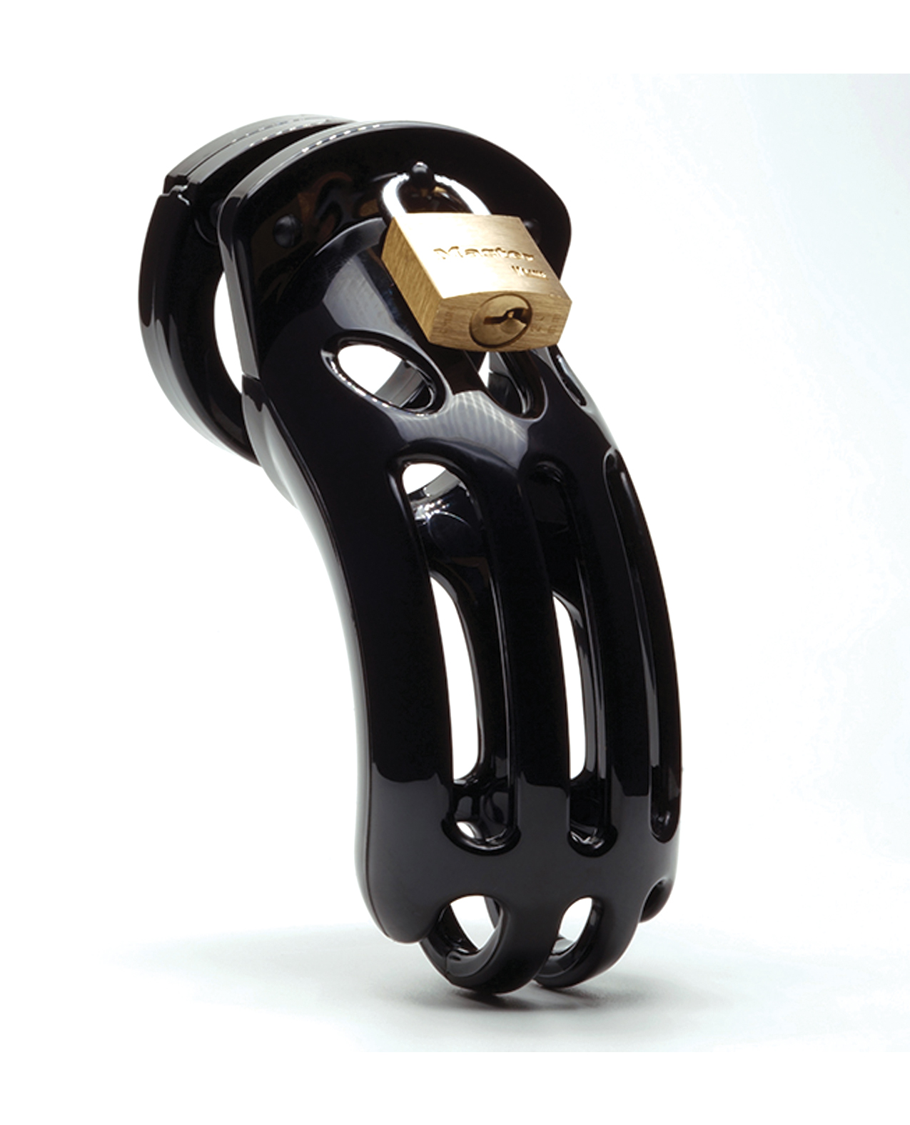 The Curve 3 3/4" Curved Cock Cage & Lock Set - Black - Image 3