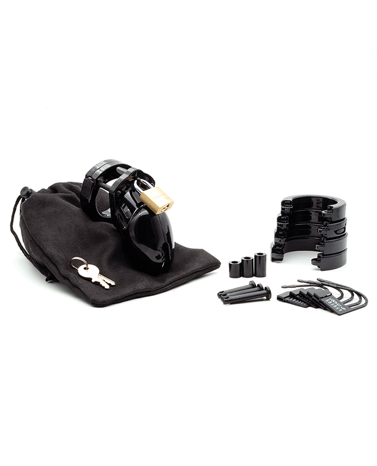 CB-6000S 2 1/2" Cock Cage & Lock Set - Black - Image 4