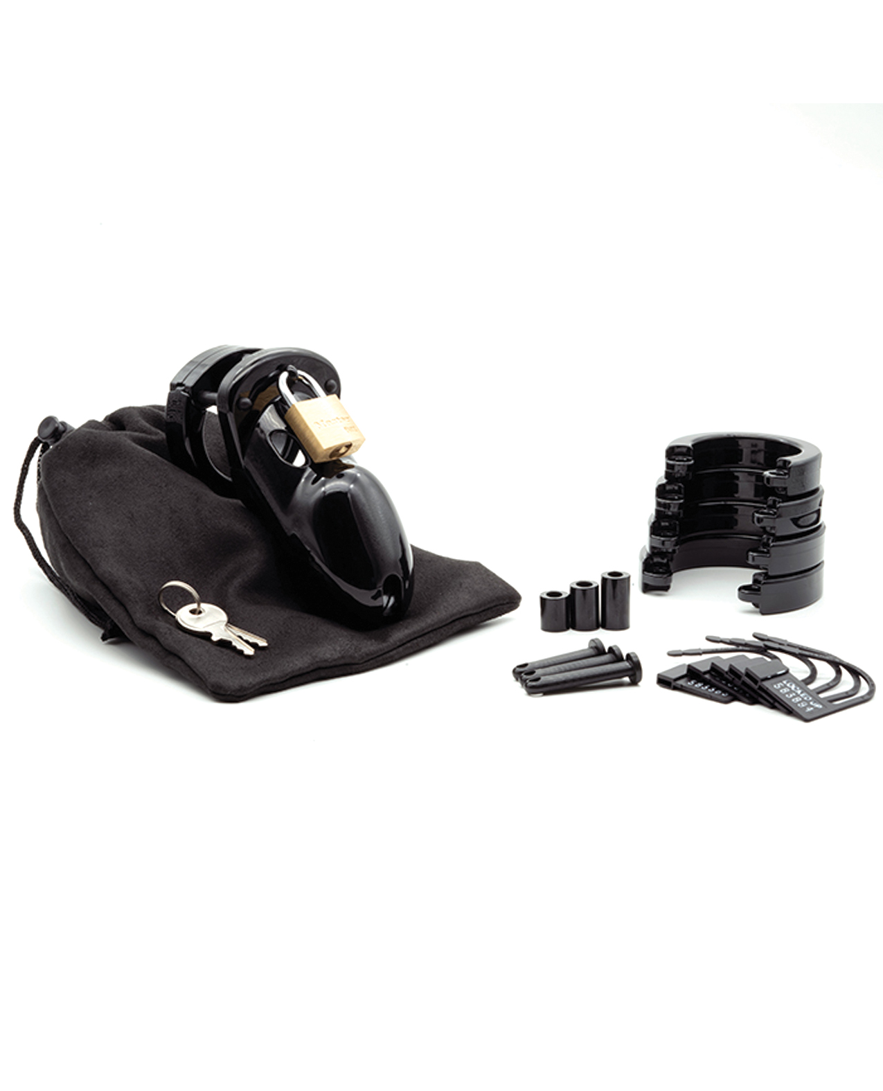 CB-3000 3" Cock Cage & Lock Set - Black - Image 4