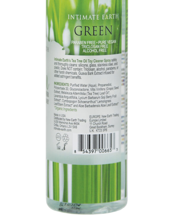 Intimate Earth Toy Cleaner Spray - 4.2 oz Green Tea Tree Oil - Image 2